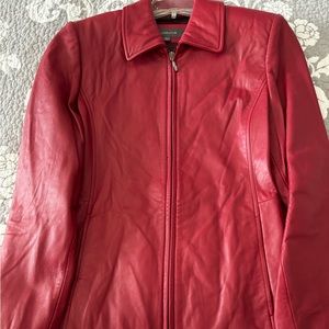 Liz Claiborne like new red leather jacket only worn a couple times.